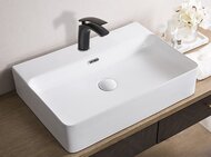 Раковина накладная BelBagno (600х420х140) прямоугольная, с отверстием под смеситель, белая BB1338