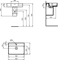 Умывальник Ideal Standard Lux STRADA II 600х430х130 T300001 отверстие под смеситель