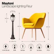 ����������� ���������� Maytoni Fleur (����) O414FL-01BZ1, E27�1 60�� IP 44, ������