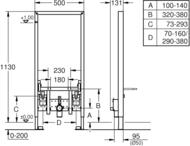 Grohe Rapid SL Инсталляция для биде 38553001 1130х500х131