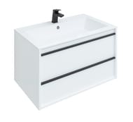Тумба под умывальник Aquanet Lino 80 790х533х495 подвесная, 2 ящика, цвет: белый матовый 253903