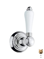 Внешняя часть Nicolazzi Termostatico запорного вентиля 3/4", ручка P.M.Blanc, бронза 4912BZ78 — миниатюра 1