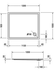 ������ ��������� Duravit Starck 1200�1000 � �������������� ��������� 72012300000001