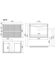 ����� ��� �������� SANCOS Snob T (690�445�500) ���������, ��� �����, Beige Soft SNT70CE