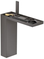 Смеситель Axor MyEdition для раковины, без панели, шлифованный черный хром 47022340 — миниатюра 1