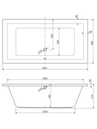 ����� ��������� CEZARES PLANE-190-90-49-W37 1900x900x490 �������������, ����: �����