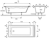 ����� ��������� Jacob Delafon Spacio 170�75 (��� �������) E6D161RU-00