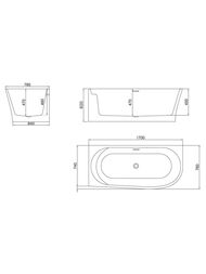 ����� ��������� BelBagno BB410-1700-780-L 1700x780x470 �������, ��������, ����-�������, �����