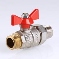Кран с американкой 3/4"НН VALTEC BASE красная бабочка VT.226.N.05