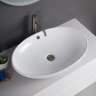 Раковина накладная BelBagno (630x410x160) овальная, без отверстия под смеситель, белая BB1104