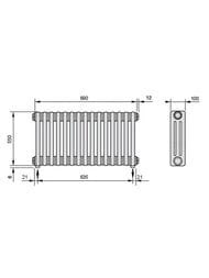  Zehnder Charleston 3055 , 15 ,   RAL9016