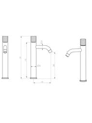Смеситель Boheme Stick 122-GM для раковины, на 1 отверстие, однозахв, ручка diamond, графит — изображение 2