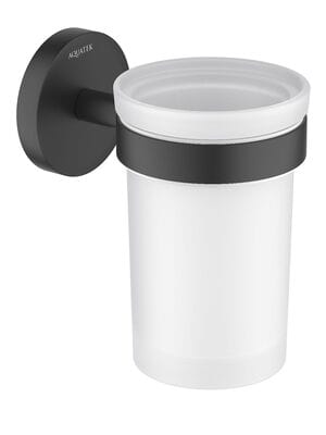 Стакан для зубных щеток Aquatek Европа AQ4104MB подвесной, стекло матовое, латунь, черный матовый