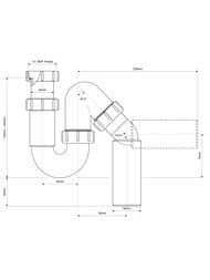 Сифон P/S-образный McAlpine (1 1/2"х40мм) универсальный отвод 40/50мм MRSK12-50