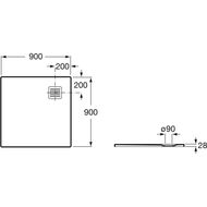 ������� ������ Roca TERRAN AP10338438401100 900�900�28 ����������, ��� �������, �����