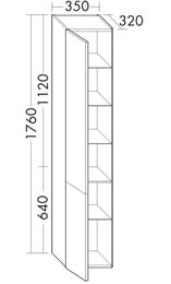 ����� ��������� Burgbad Iveo 350�1760�320 �����, 2 ������, ����� HSIE035LF2833G0161