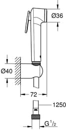 Шаттаф с настенным держателем Grohe Tempesta-F Trigger Spray 30 27513001