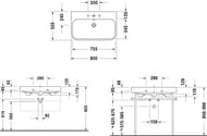Умывальник Duravit Happy D.2 800х505х170 с отверстием под смеситель и переливом 2318800000