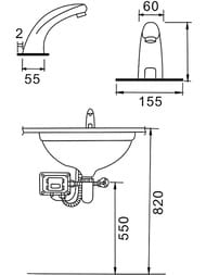 Смеситель для раковины сенсорный , FRAP хром, F512-1 — изображение 15