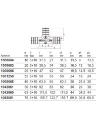 ������� �������������� Uponor Q&E PPSU 16-16-16 1008684