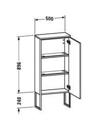 ���� Duravit XSquare 500�896�236 ���������, ����� ������, 2 �����, ����� ������ XS1304R2222
