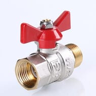 Кран шаровый 3/4"ВН VALTEC BASE красная бабочка VT.218.N.05