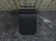 %Унитаз подвесной Ceramicanova Metric Rimless 510х345х340 безободковый,с сиденьем,черный мат.CN3007MB