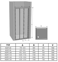 Душевая дверь RAVAK SUPERNOVA ASDP3-100 (970-1010х1980) раздвижная, стекло, сатин+Grape
