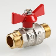 Кран шаровый 3/4"НН VALTEC BASE красная бабочка VT.219.N.05