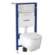 Инсталляция Geberit Duofix белая клавиша+Унитаз iCon без ободка+Сиденье Slim микролифт 500.300.01.I