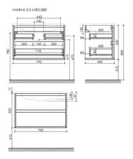 ����� ��� �������� SANCOS Marmi 2.0 (790�445�520) ���������, 2 �����, ��� ��������� MR2.080ECH
