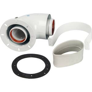 Адаптер для котла угловой 90° коакс. STOUT DN60/100,совместим с Bosch, Buderus SCA-6010-240190
