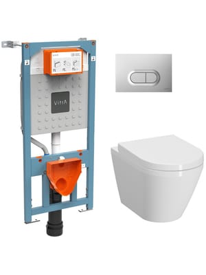 Комплект: Инсталляция Vitra+Унитаз Integra Round+сиденье с микролифтом+клавиша смыва 9004B003-7202