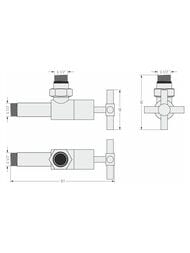 Вентиль угловой крест СУНЕРЖА черный матовый, 1/2"Нх1/2"Н, 31-1408-1212