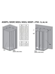 ������� ������ RAVAK SUPERNOVA PSS-75 (720-755�1950) ����������, �����+Transparent