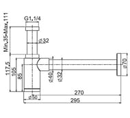Сифон для раковины FIMA Carlo Frattini 1"1/4 черный матовый F406NS