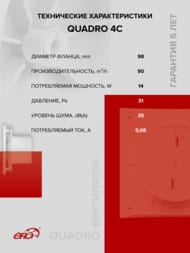 ���������� ERA QUADRO D100 ���������, 90 �3/�, 35 ��, ���.������, �����, QUADRO 4C