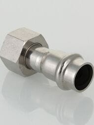 Пресс соединитель VALTEC 15х1/2"В, с накидной гайкой, нерж. сталь, VTi.908.I.001504