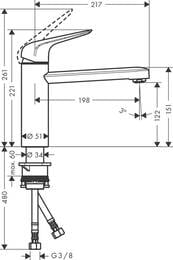 Смеситель Hansgrohe Focus M42 для кухни 120 мм поворотный излив хром 71806000