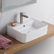 Раковина накладная BelBagno (520x420x150) прямоугольная, с отверстием под смеситель, белая BB1367