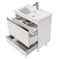 Тумба под раковину AQUATON Капри 80 1A230201KP010 760x429x505 подвесная, 1 ящик, белый глянец