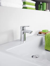 Смеситель для раковины Grohe BauEdge 23330000 однозахвтный, низкий излив 90мм, цвет: хром