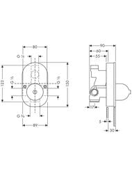 Hansgrohe Скрытая часть однозахватного смесителя для ванны/душа 31741180 — изображение 2