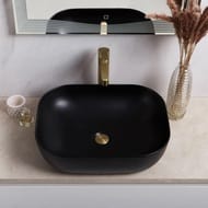 Раковина накладная BelBagno 500х400х140 прямоугольная, без отв. под смеситель, черн. мат BB1302-H301