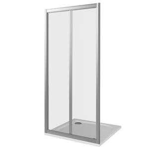 Дверь душевая GOOD DOOR BAS INFINITY SD-100-C-CH (100х185) двери складные, стекло прозрачное 4мм