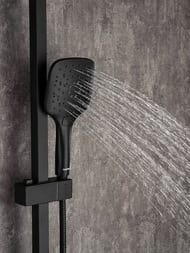 Душевая система с поворотным изливом-переключателем, лейкой и верхним душем , GAPPO черный, G2417-6 — изображение 5