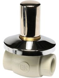 Кран шаровый под штукатурку LUX (хром кожух) PPR d20 цвет: серый SVEKPLK020 — миниатюра 1