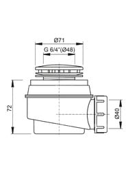 Сифон для душевого поддона Alcaplast A47B D50, D60 пластик, вых.40, белый