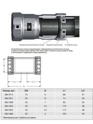 Муфта надвижная пресс VIEGA Megapress 3/4"х3/4" SC-Contur, DN 20, нелегир. сталь, арт.694821