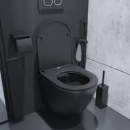 Унитаз подвесной IDDIS Blanco BLAR3BMi25 безободковый, тонкое сиденье SoftClose EasyFix, черный ма